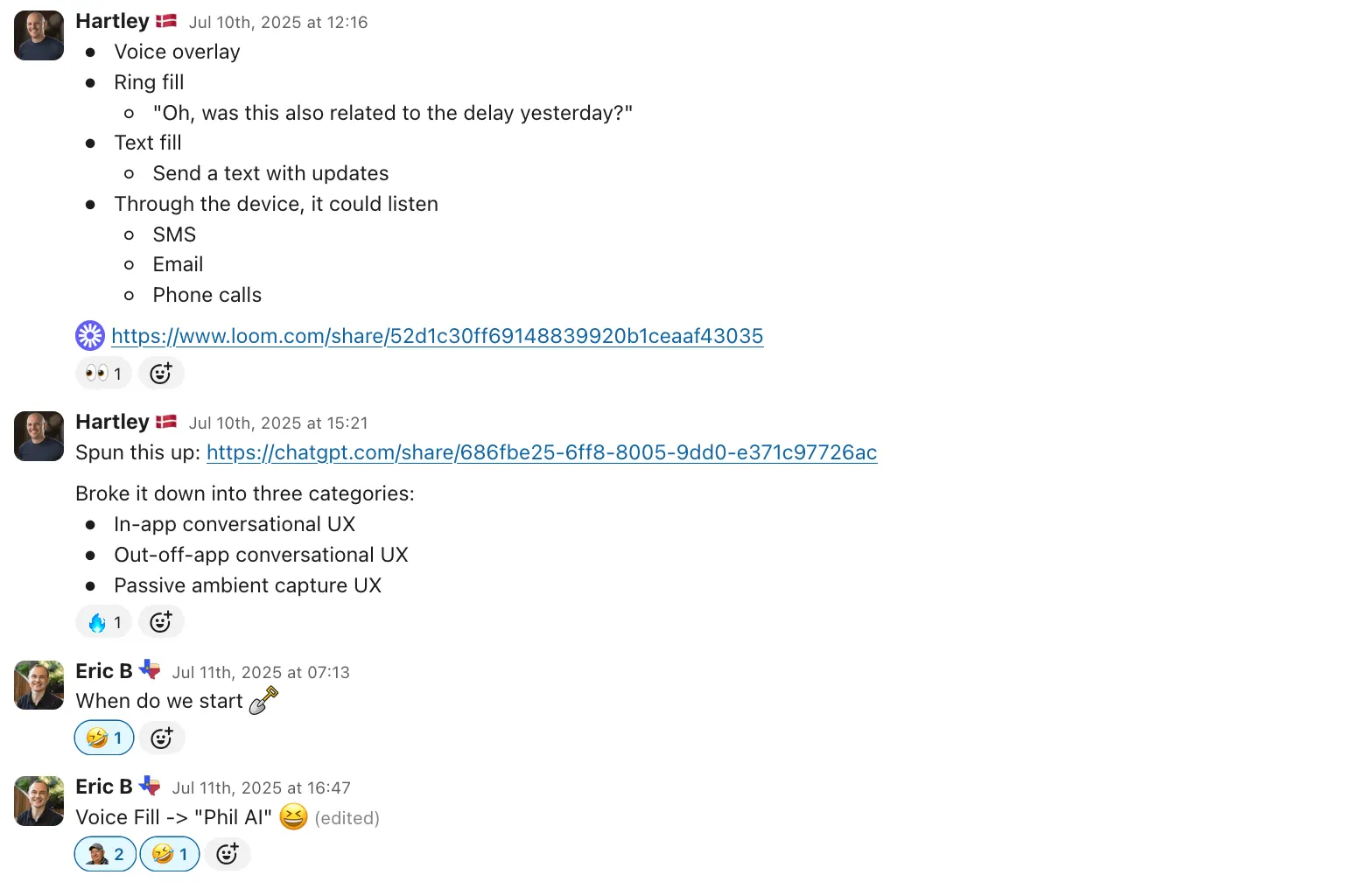Thread setting out the Dashpivot AI strategy and product feature roadmap