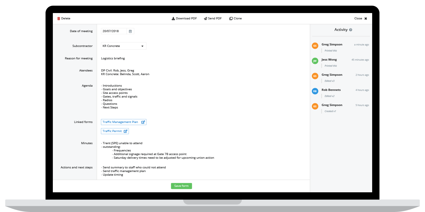 Meeting minutes app