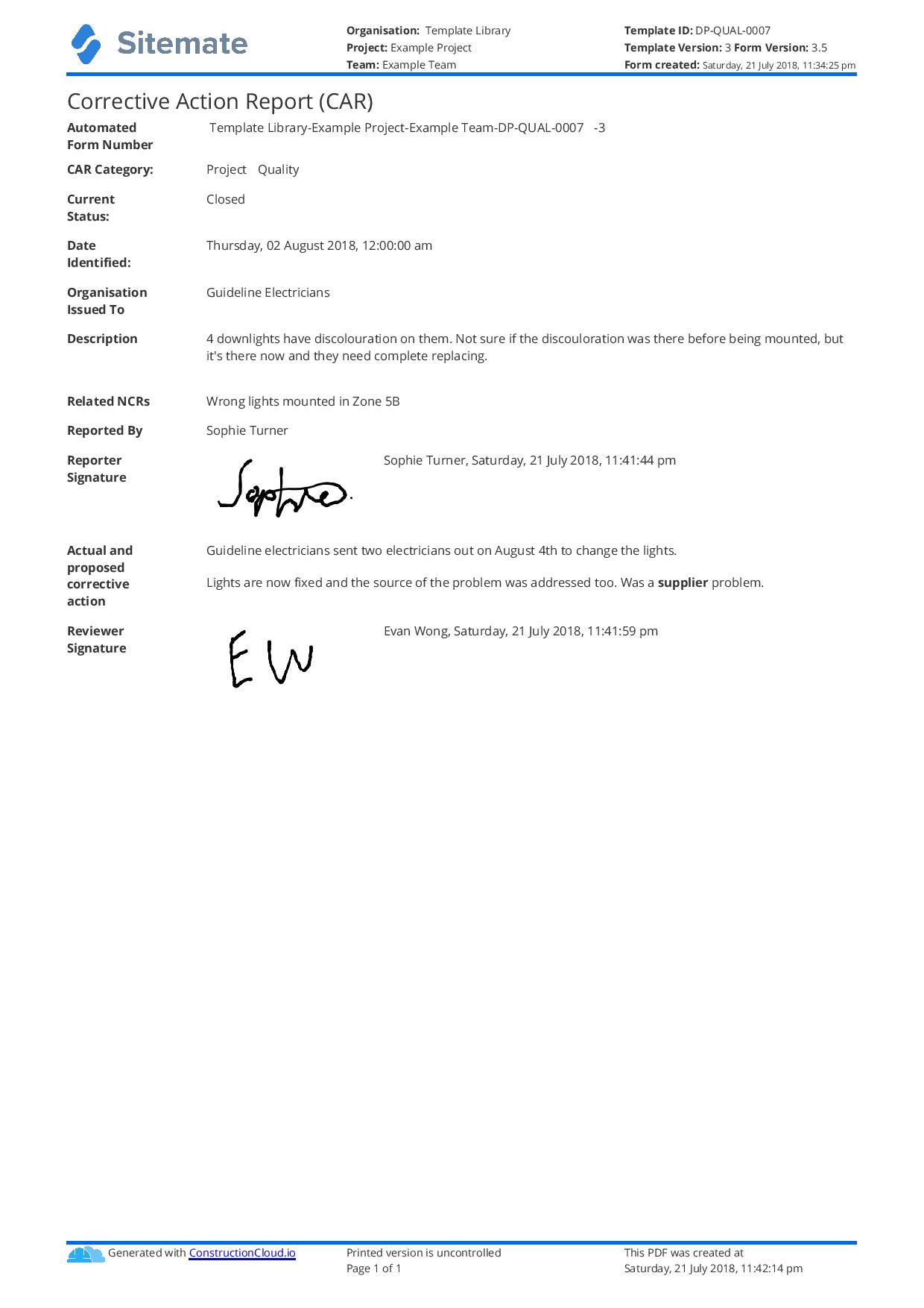Corrective Action Report Template CAR Better Than Word Or Excel