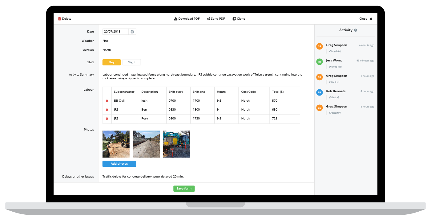 Project costing software