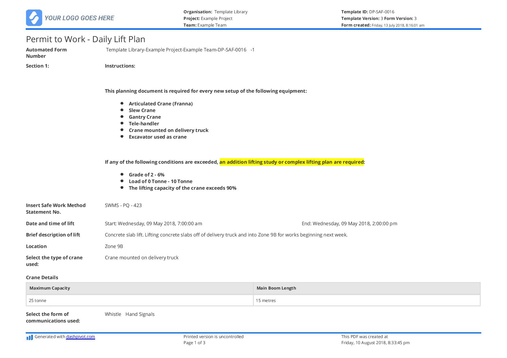 crane lift plan software