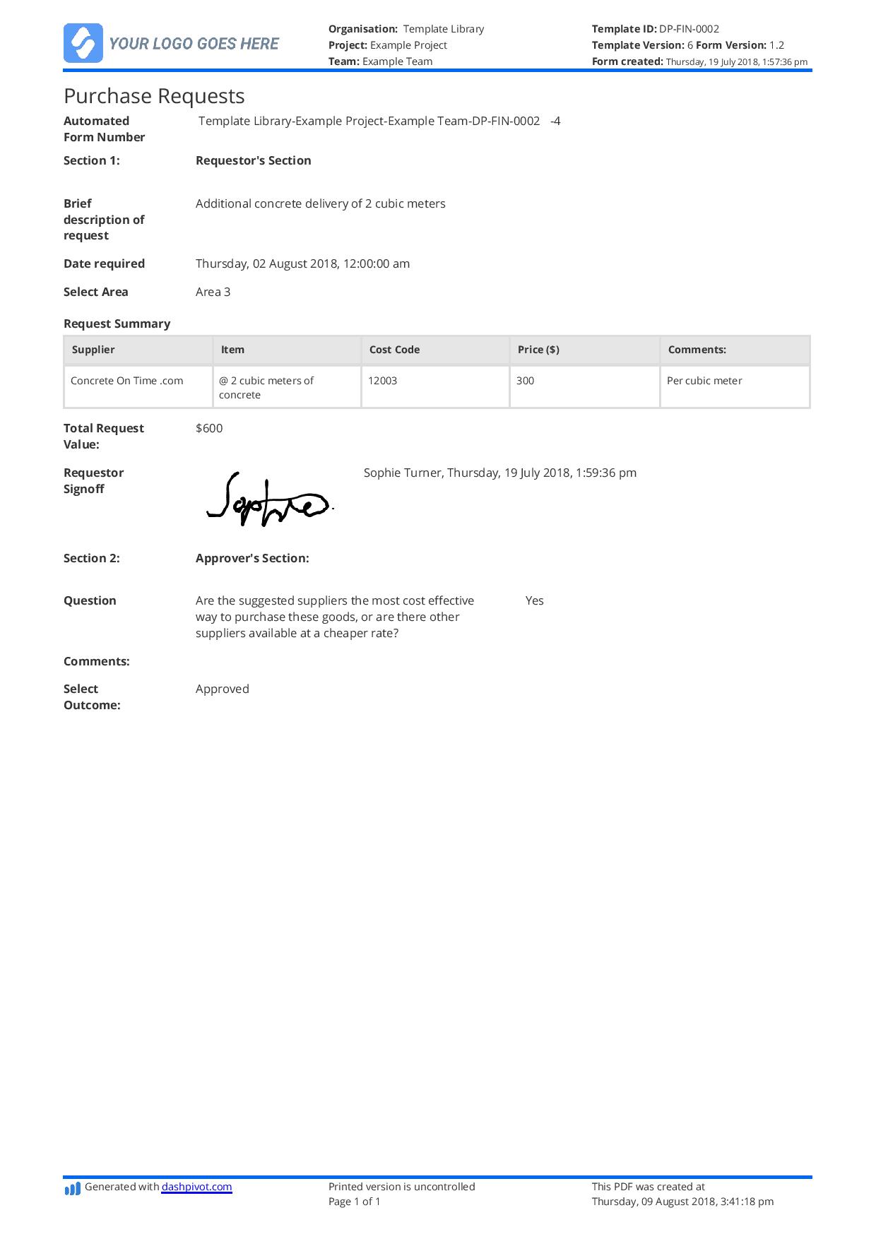 excel purchase requisition template