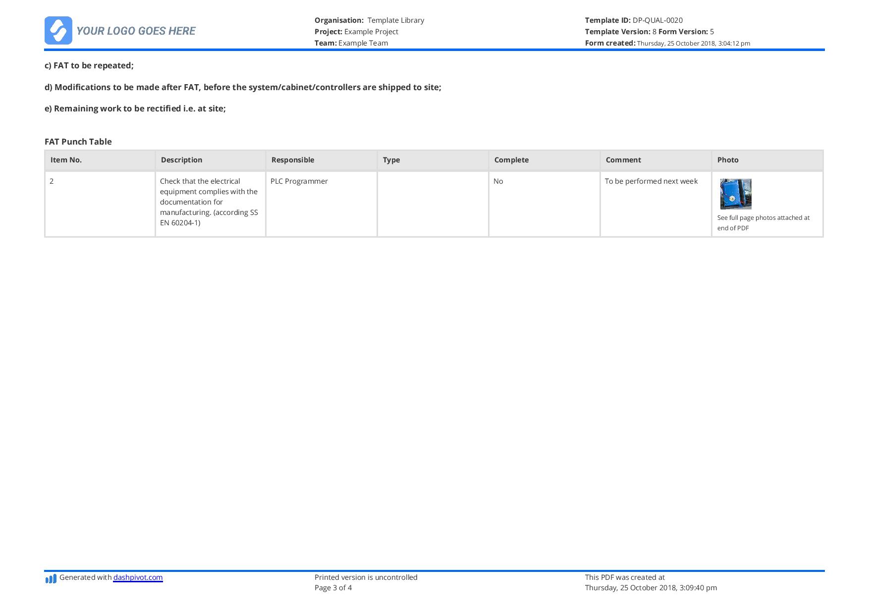 Free Factory Acceptance Testing checklist (FAT) Better than PPT & PDF