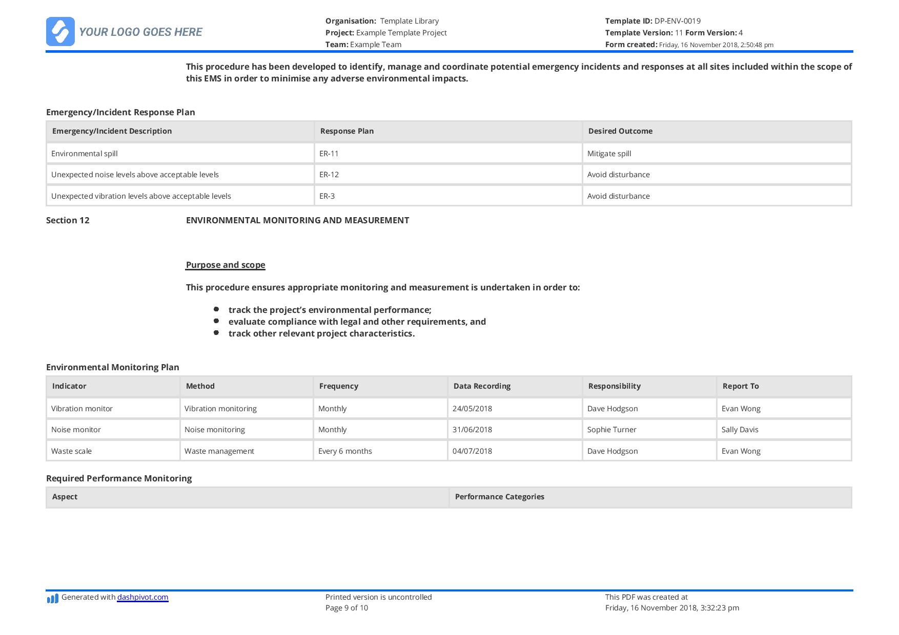 Environmental Monitoring Program Template Prntbl 