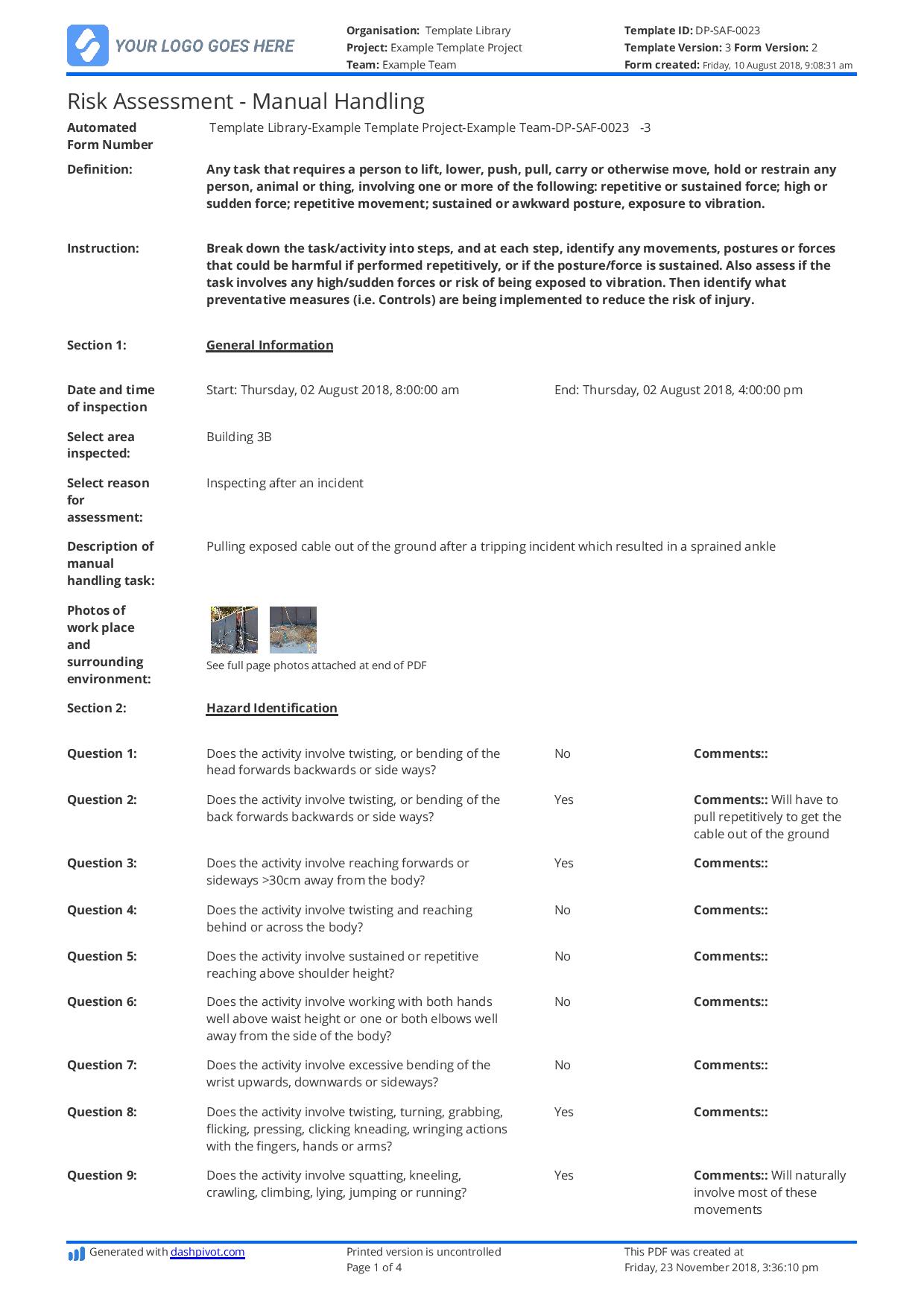 Questions On Risk Assessment Process