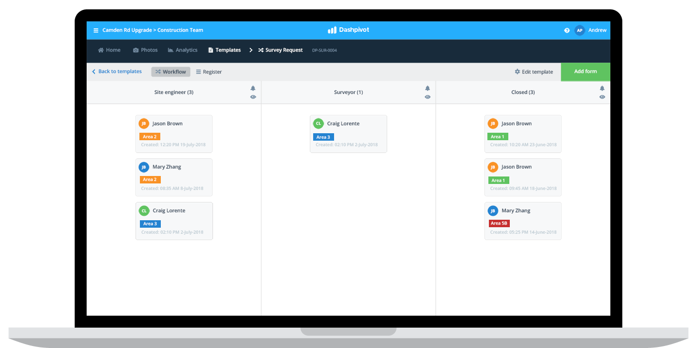 survey request workflow software