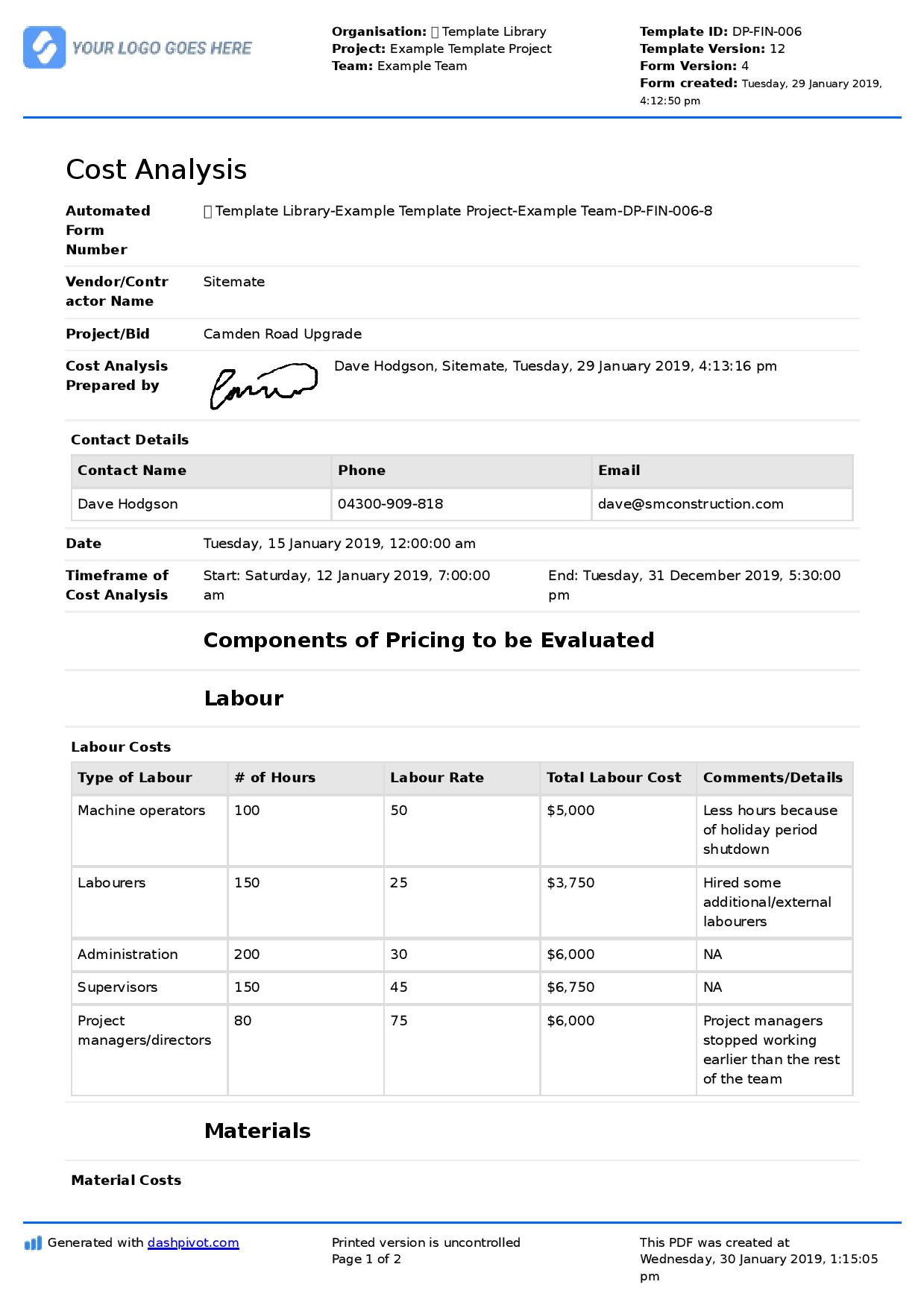 Cost analysis in construction Everything you need to know