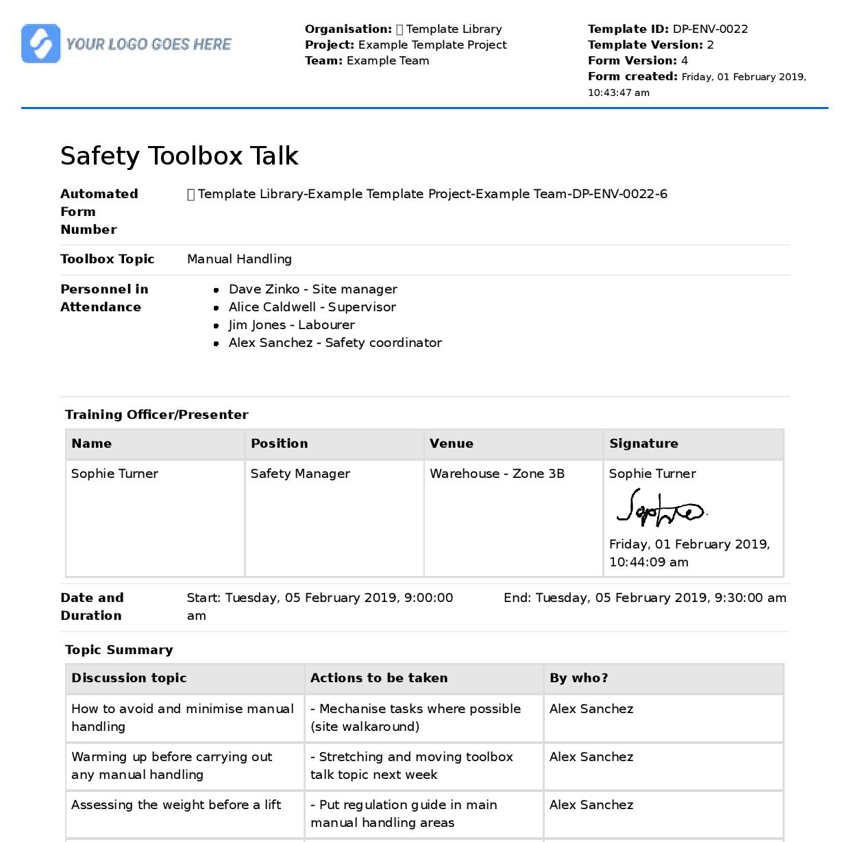 Safety Meeting App: Try this smarter meeting app for free With Regard To Toolbox Meeting Template Doc