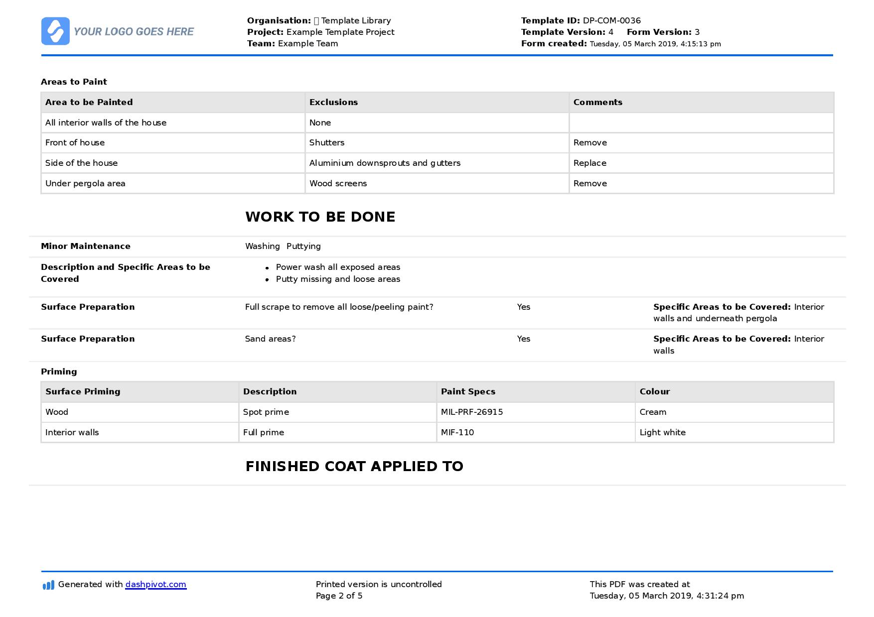 Painting Proposal Sample and Free Customisable Template Within Painting Proposal Template