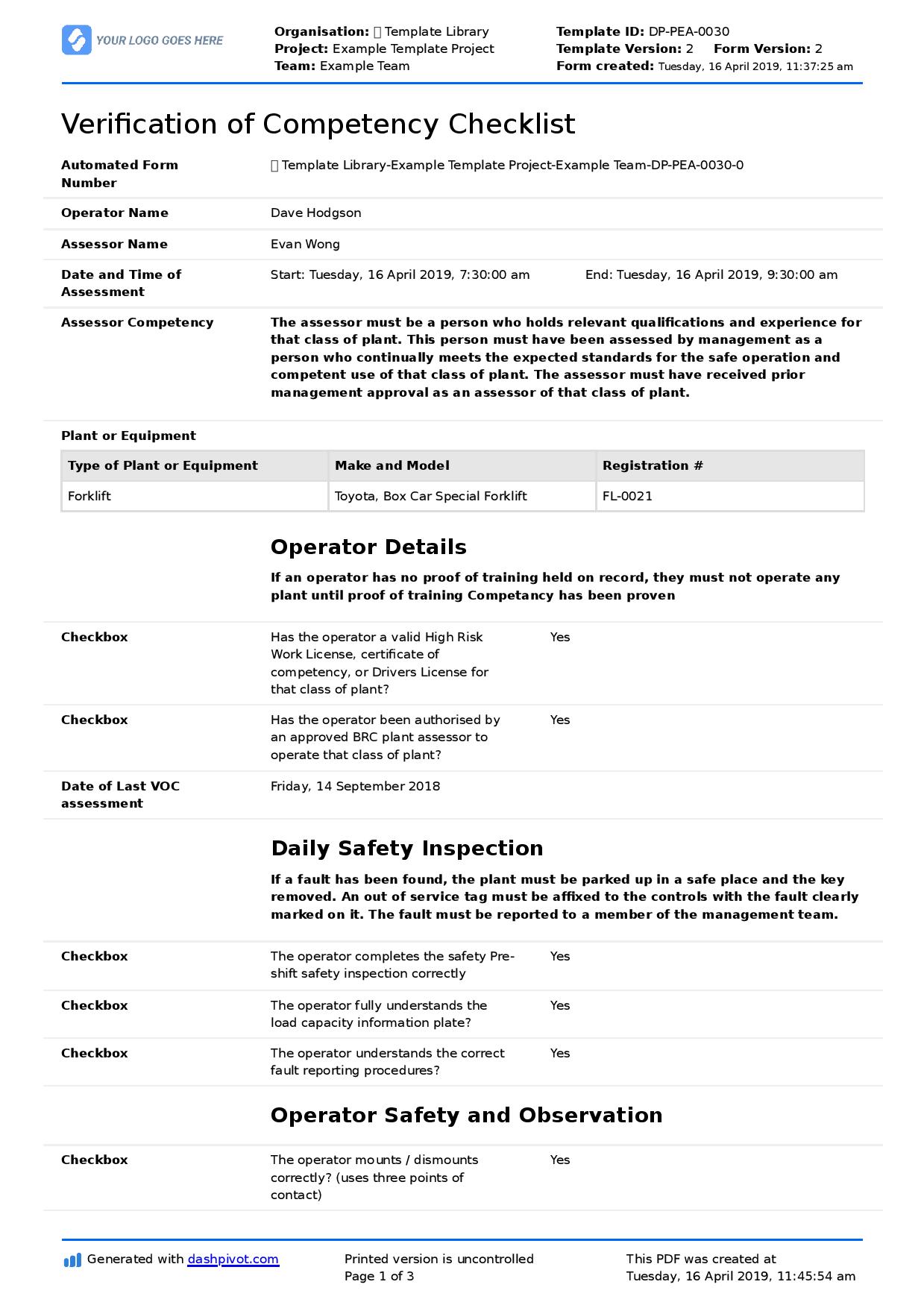 Competency Template Free - FREE PRINTABLE TEMPLATES