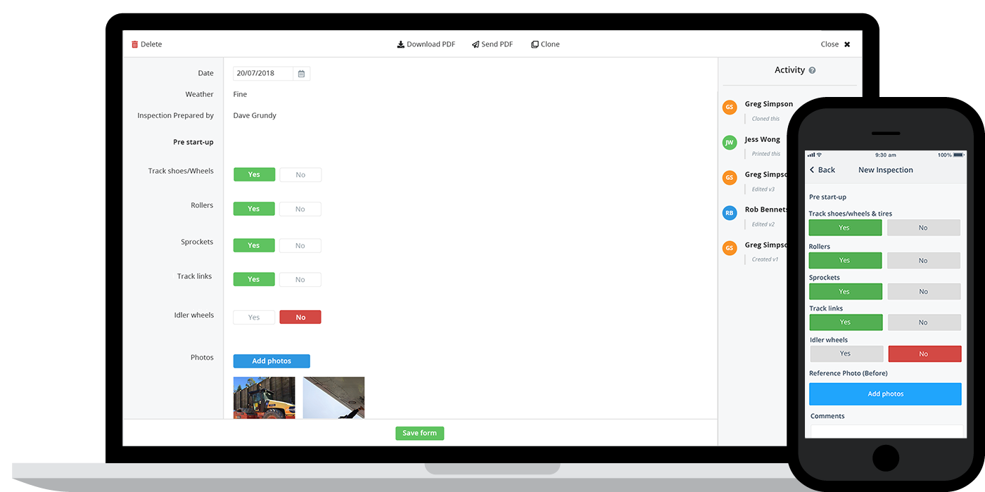 Asset inspection checklist software