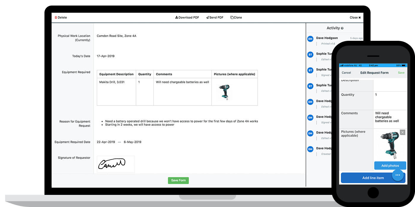Equipment requisition system
