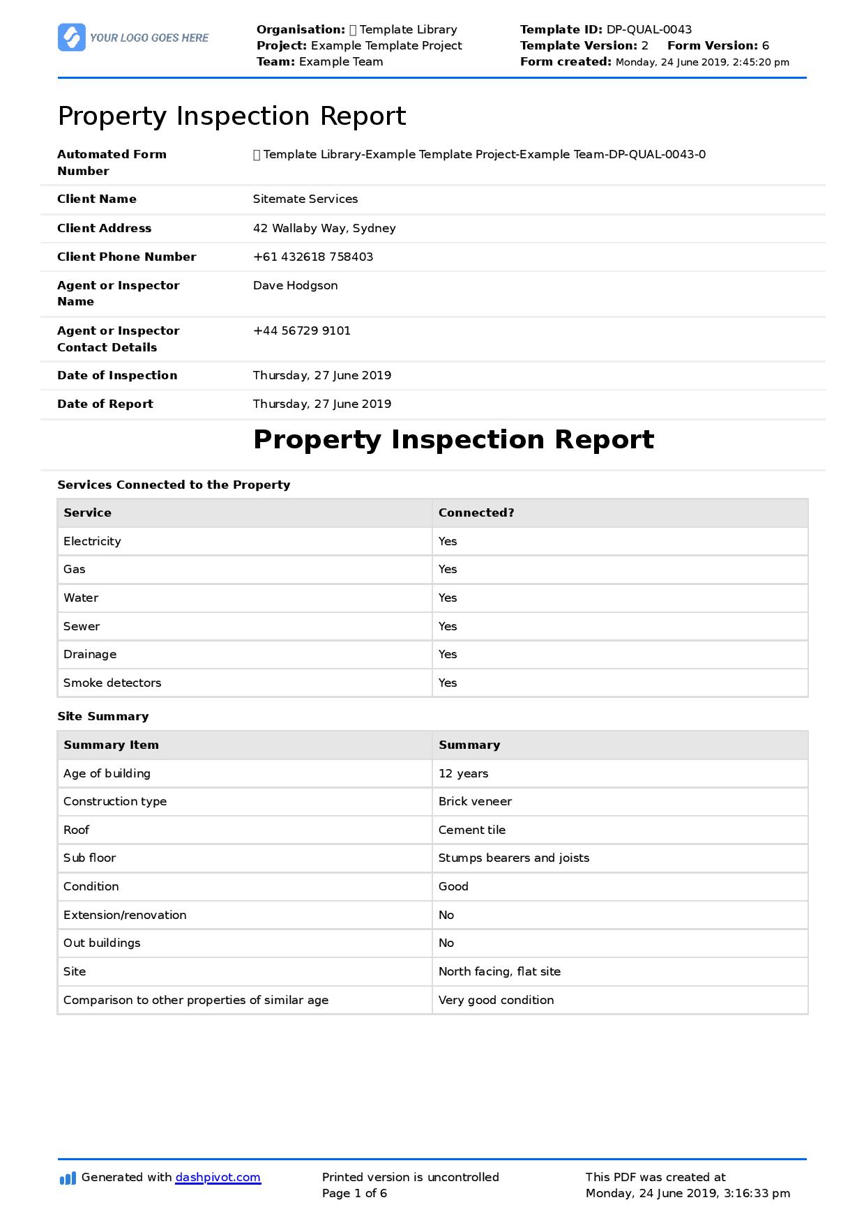 home appraisal checklist form