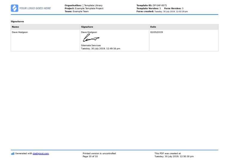 Cleaning Safe Work Method Statement Free and customisable