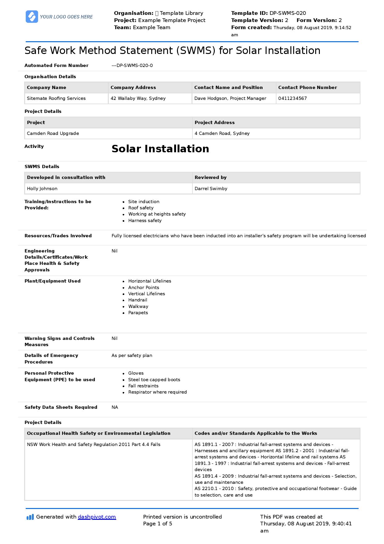 Solar Contract Templates