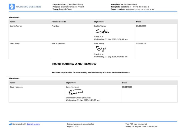 Safe Work Method Statement templates: Free SWMS template