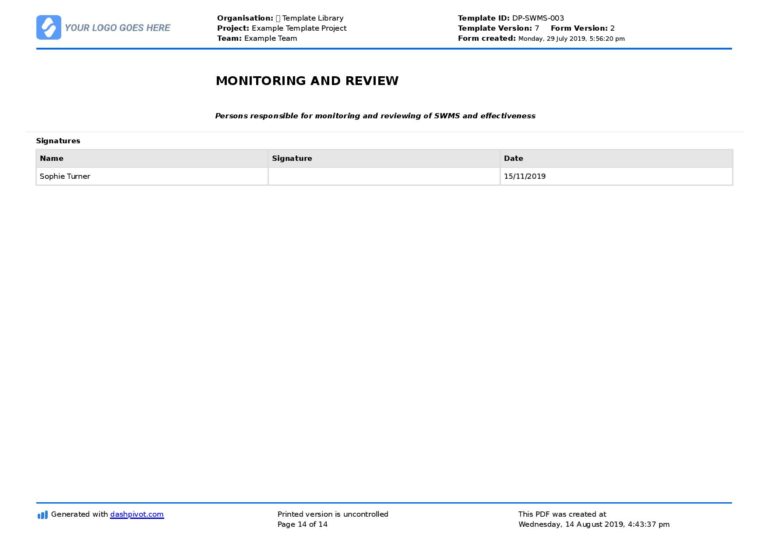 Swms Electrical Example Example Safe Work Method Statement: Use or copy this example SWMS