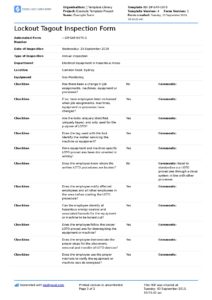 Lockout Tagout Periodic Inspection Form (Annual, monthly etc.)