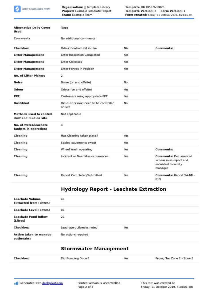Landfill safety checklist Landfill safety checklist