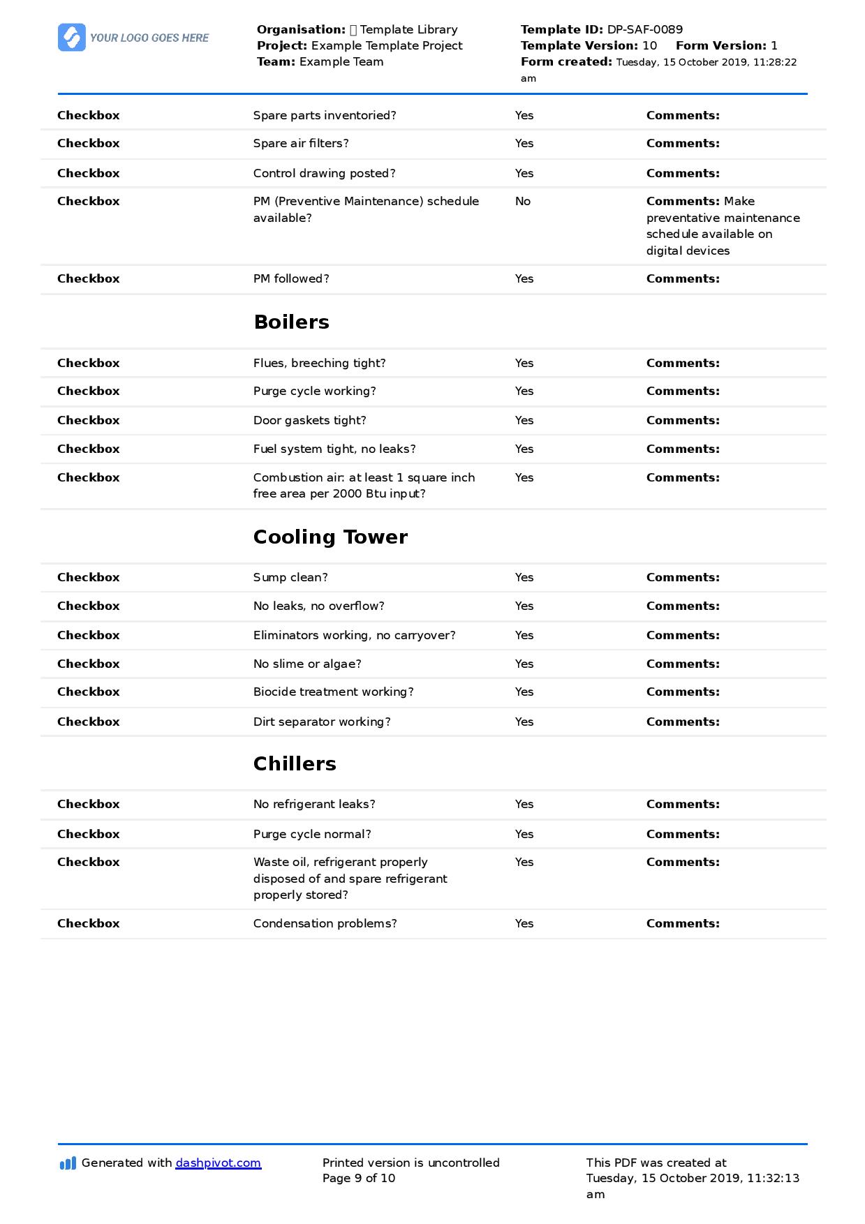 Free Printable Hvac Checklist Printable Word Searches