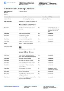 Commercial Cleaning Checklist Template: Free &amp; printable