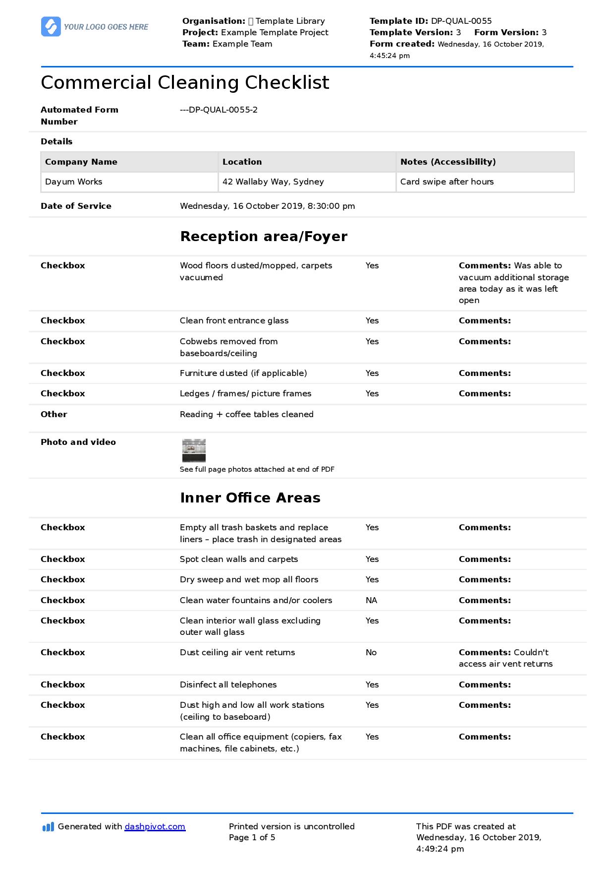 Free Downloadable Office Supply Checklist Form