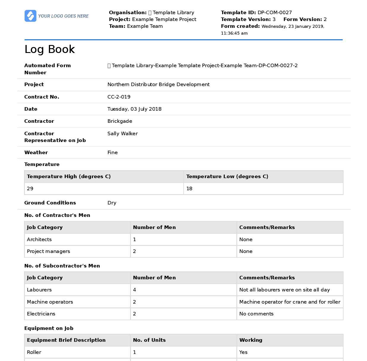 Construction Log Book App Easy And Organised Log Records