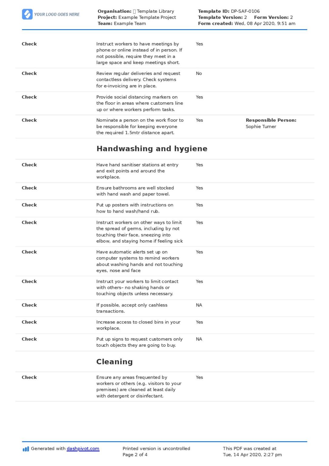 Covid19 Compliance Checklist Free checklist template