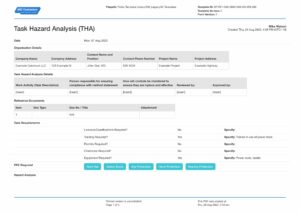 Task Hazard Analysis template