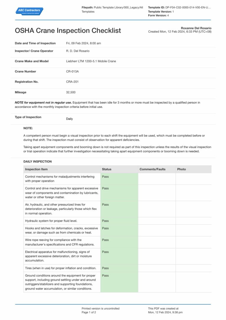 OSHA Crane Inspection Requirements Keep OSHA compliant