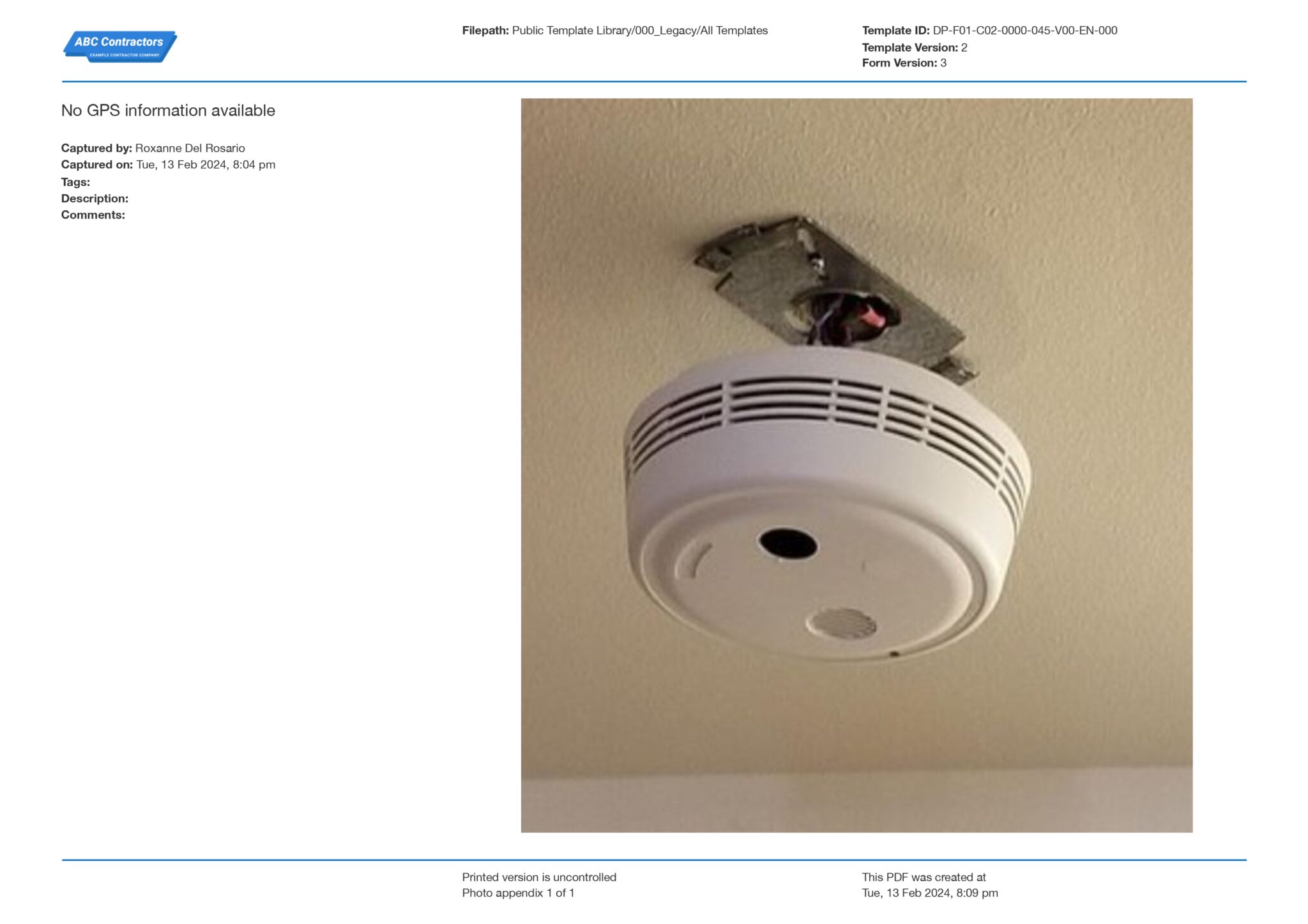 Smoke Detector Inspection Checklist: Export as PDF Form Smoke Detector Inspection Checklist: Export as PDF Form