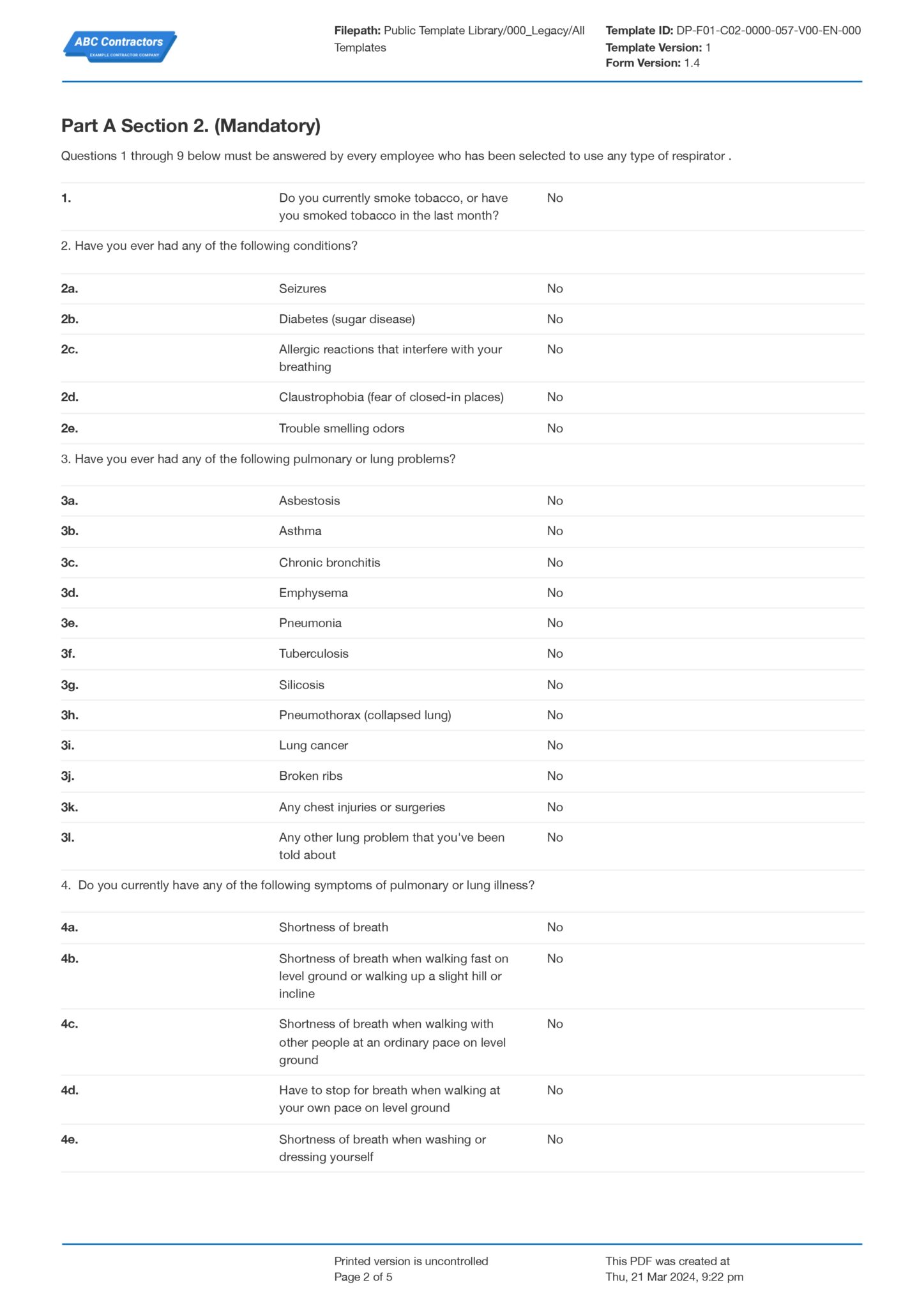 OSHA Respirator Medical Evaluation Requirements