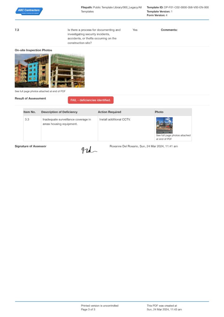 physical security assessment checklist template page 3 physical security assessment checklist template page 3