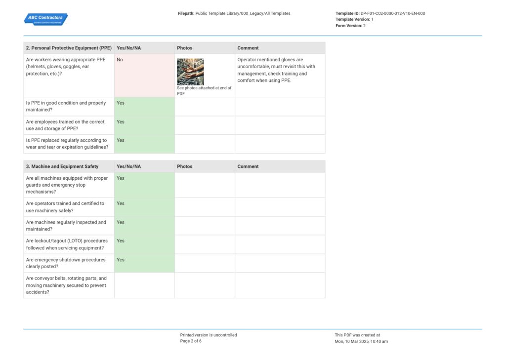 Manufacturing safety audit checklist Manufacturing safety audit checklist