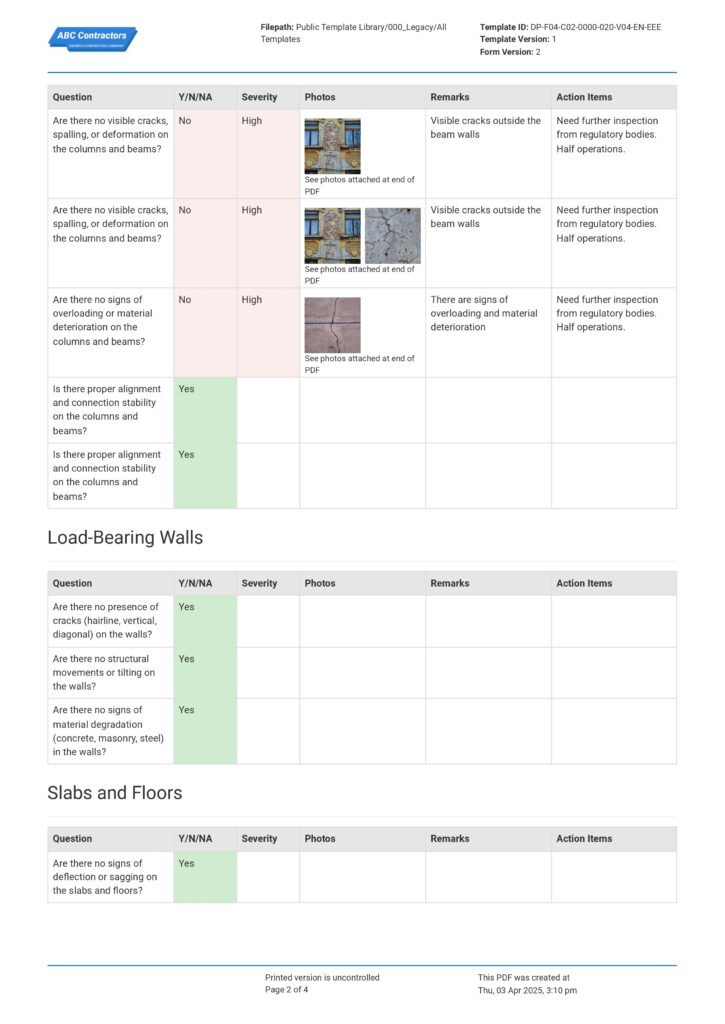 Structural Integrity Report Template Structural Integrity Report Template