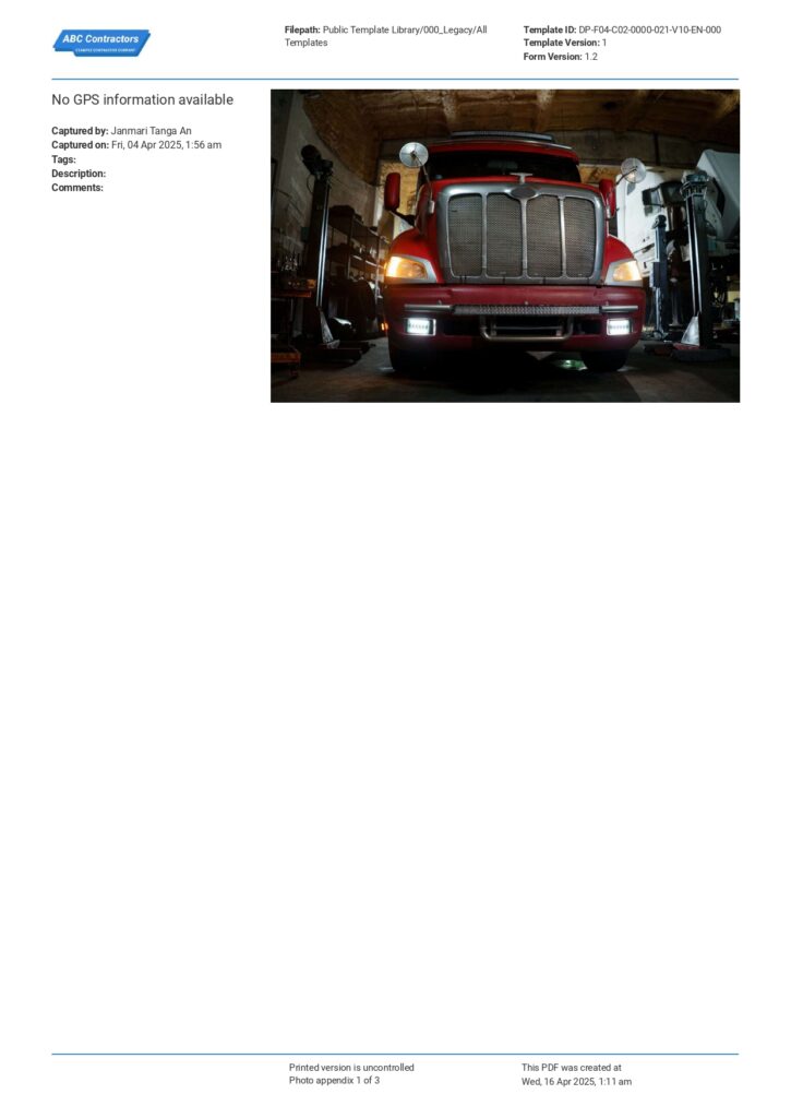 Fuel Truck Inspection Checklist