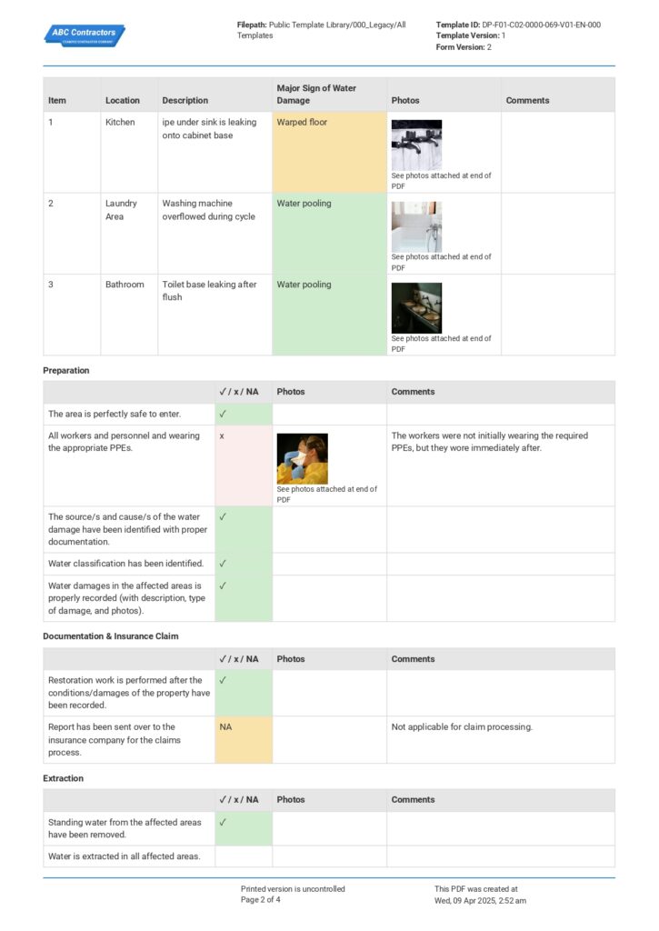 Water Damage Restoration Checklist_page-0002 Water Damage Restoration Checklist