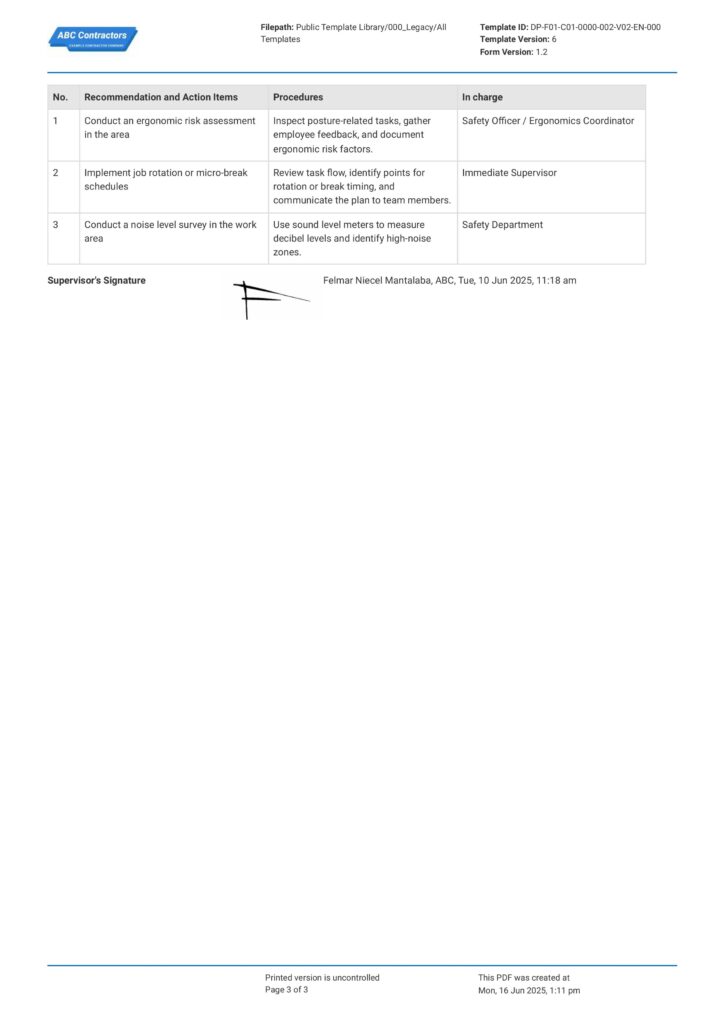 Fatigue Self-Assessment Form Fatigue Self-Assessment Form