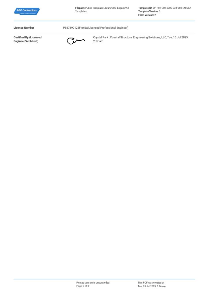 Florida Milestone Building Information Record