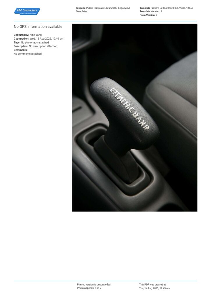 DOT Vehicle Inspection Checklist