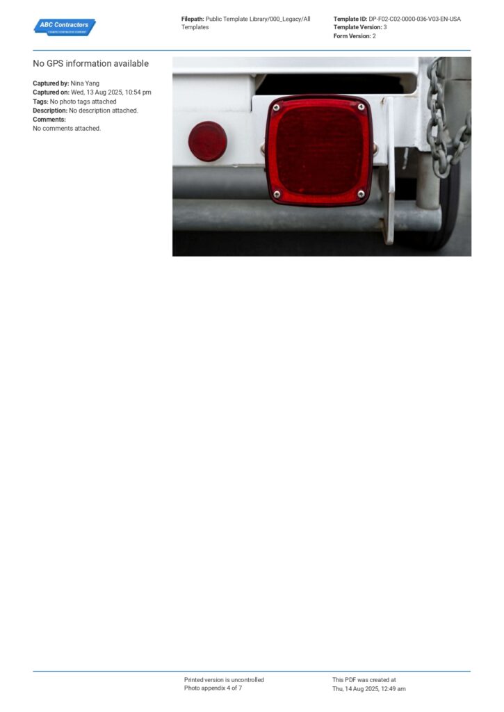 DOT Vehicle Inspection Checklist