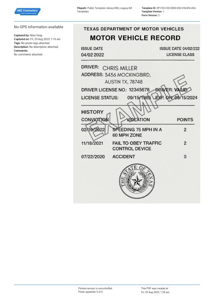 FMCSA Driver Qualification File Checklist