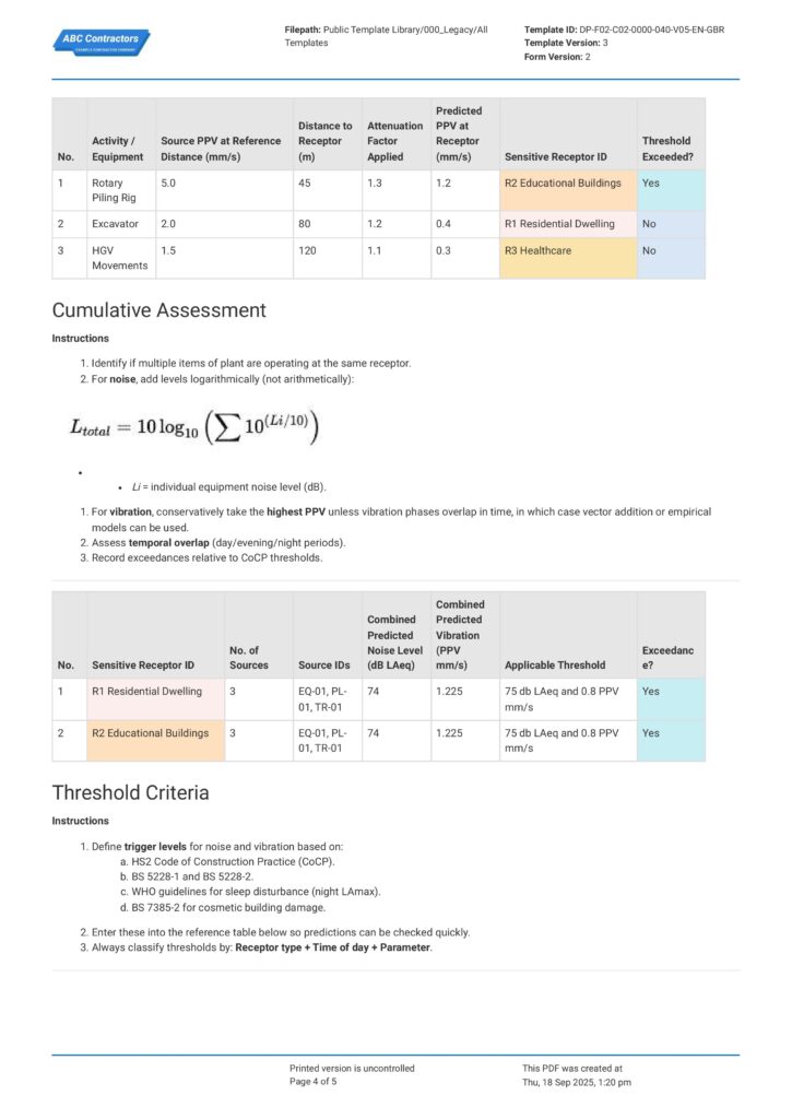 HS2 Construction Noise and Vibration Methodology Report