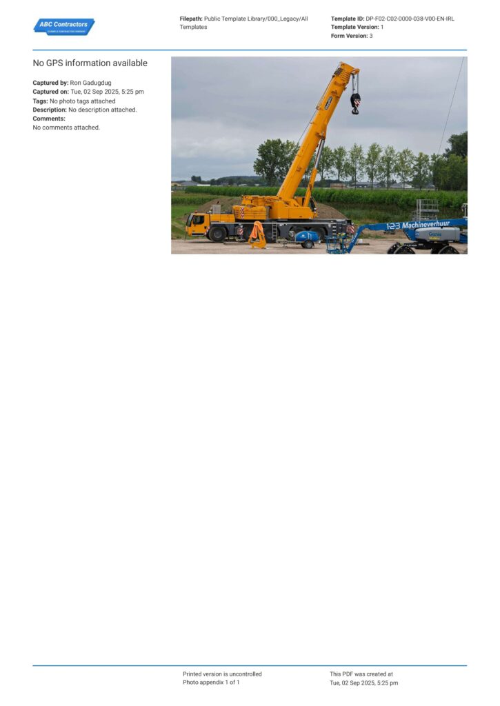 HSA GA1 Lifting Equipment Examination Form HSA GA1 Lifting Equipment Examination Form