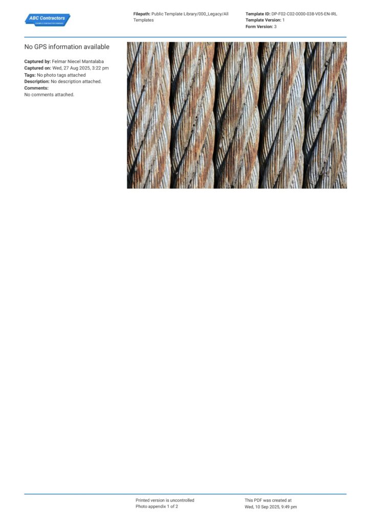 Winch Inspection Report Winch Inspection Report