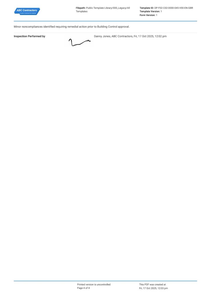 Part M Accessible Route Checklist