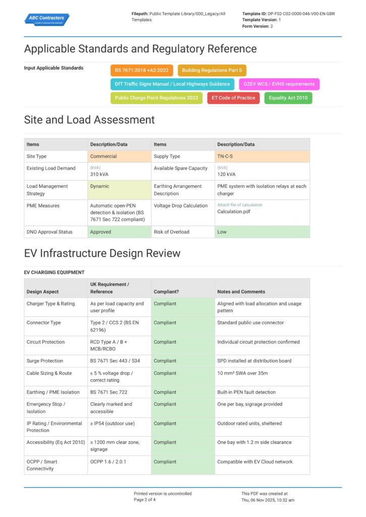 EV Infrastructure Design Review Report