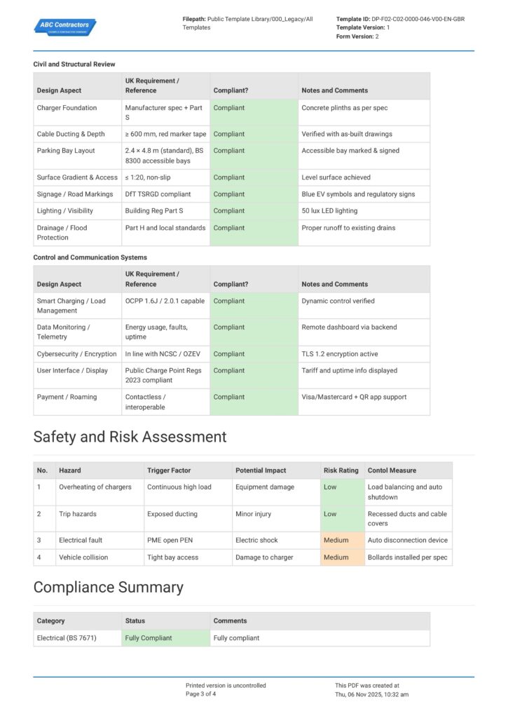 EV Infrastructure Design Review Report