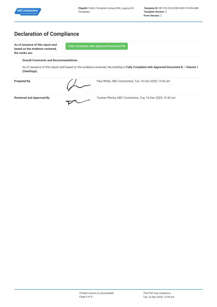 Fire Safety Compliance Report