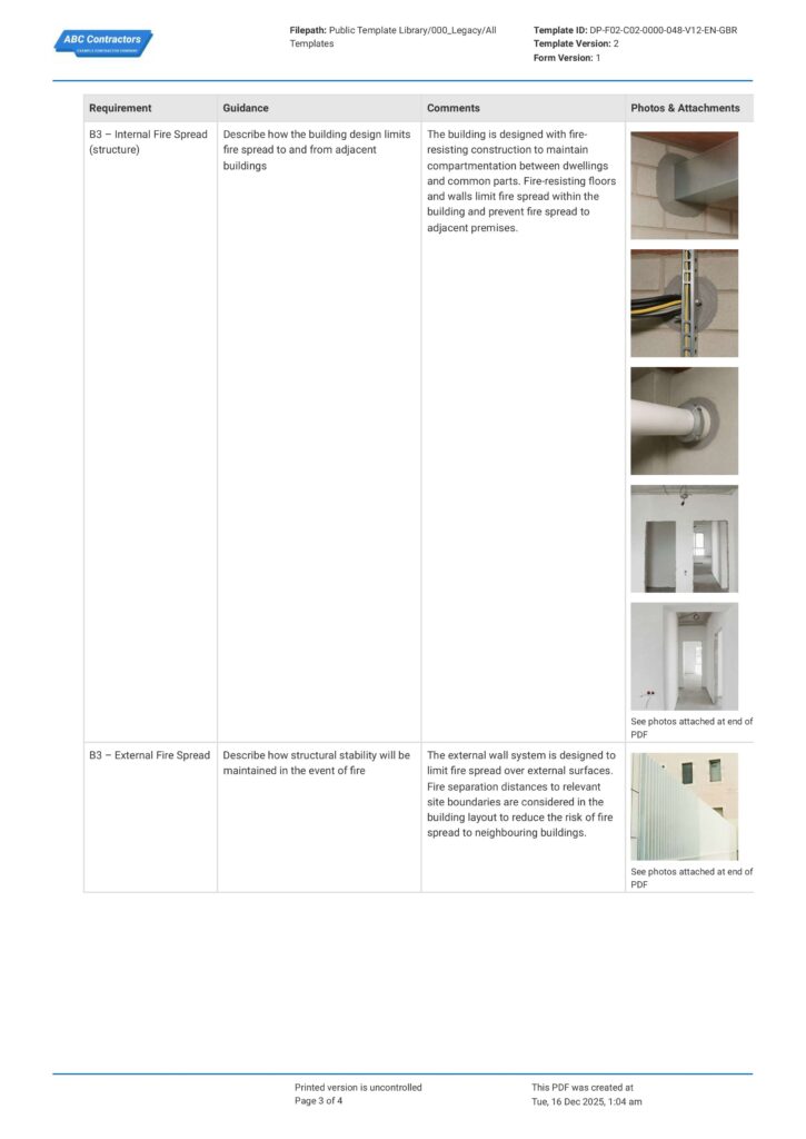 Fire Safety Pre Plan